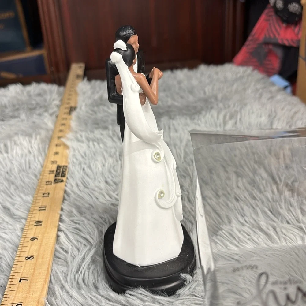 NWT STUDIO HIS & HERS Elegant Wedding Cake Topper with Bride and Groom Ethnic